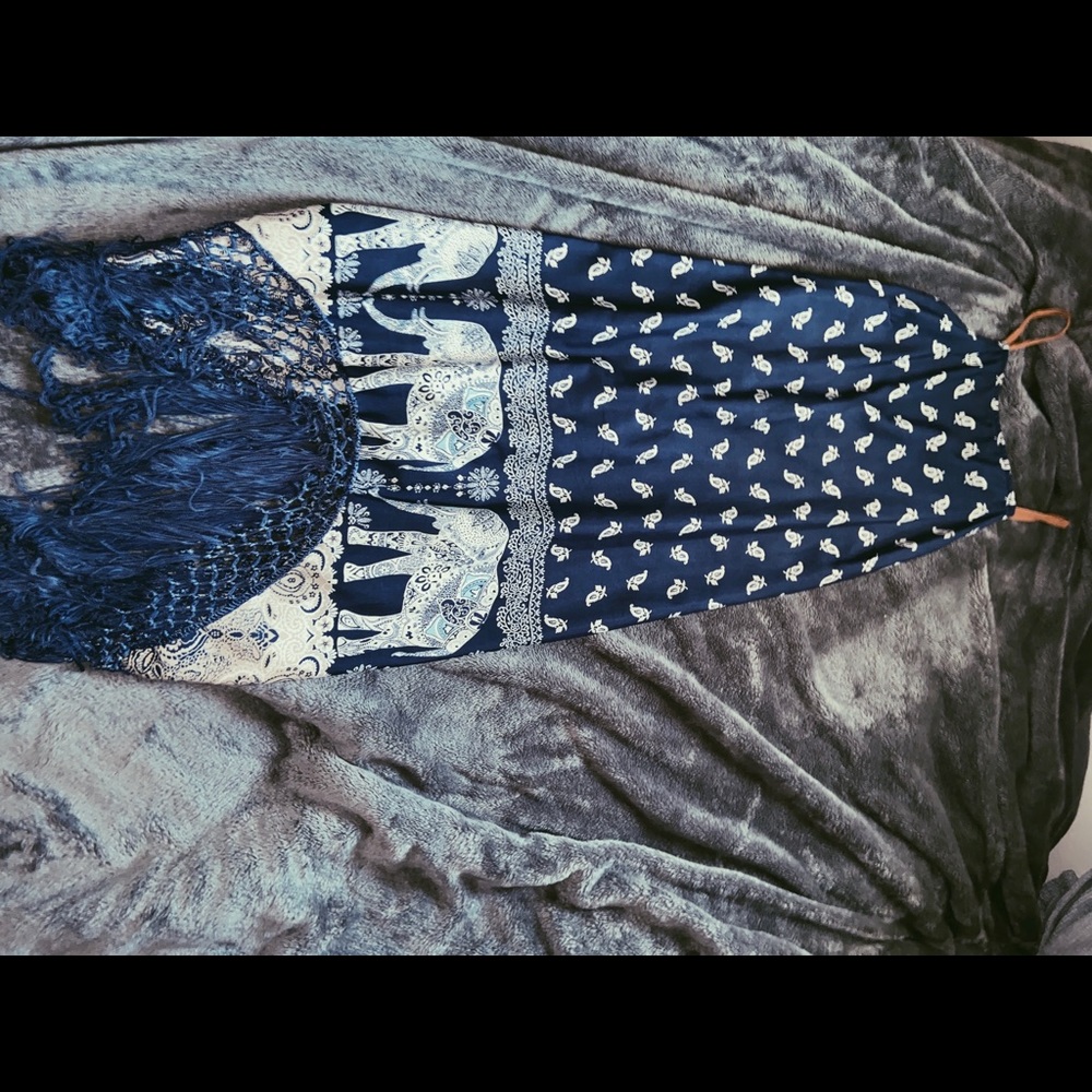 Traditional blue elephant dress
